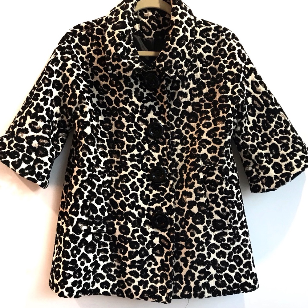 LEOPARD ANIMAL PRINT SHORT COAT - Picture 4 of 5